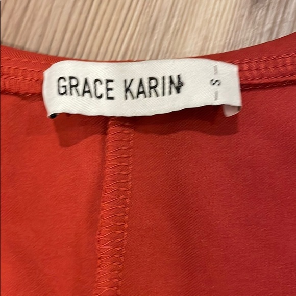 Grace Karin Elegant Rust Peplum Blouse/blazer Small - Picture 2 of 7